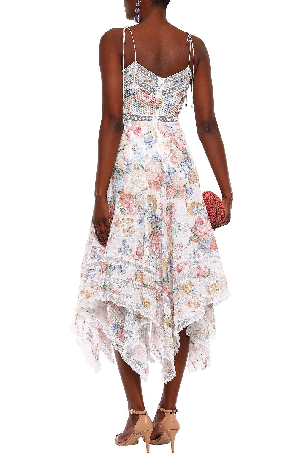 ZIMMERMANN Bowie asymmetric fil coupé cotton-voile midi dress