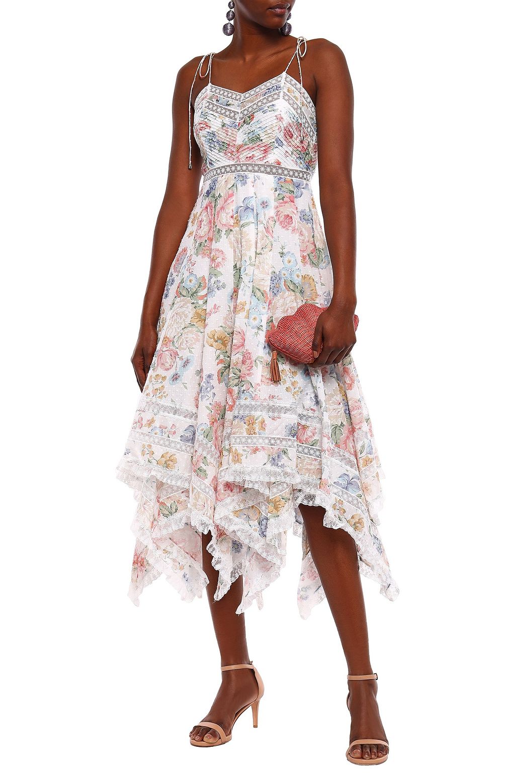 ZIMMERMANN Bowie asymmetric fil coupé cotton-voile midi dress