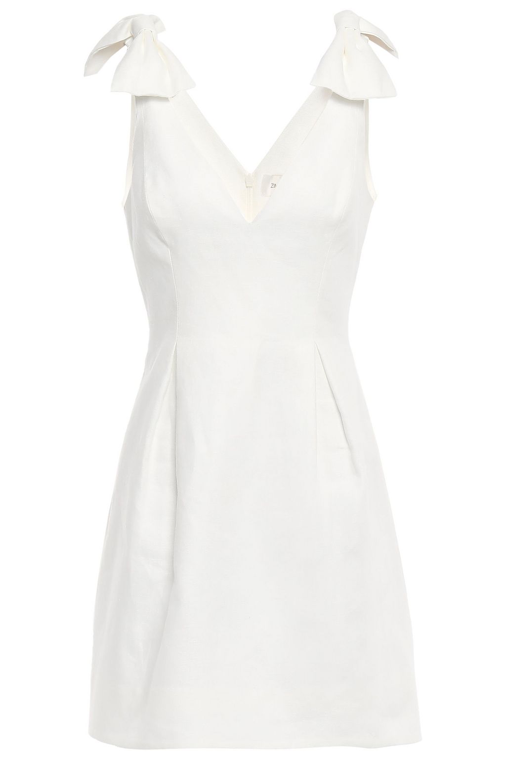 ZIMMERMANN Corsage bow-embellished linen mini dress | Sale up to 70% ...