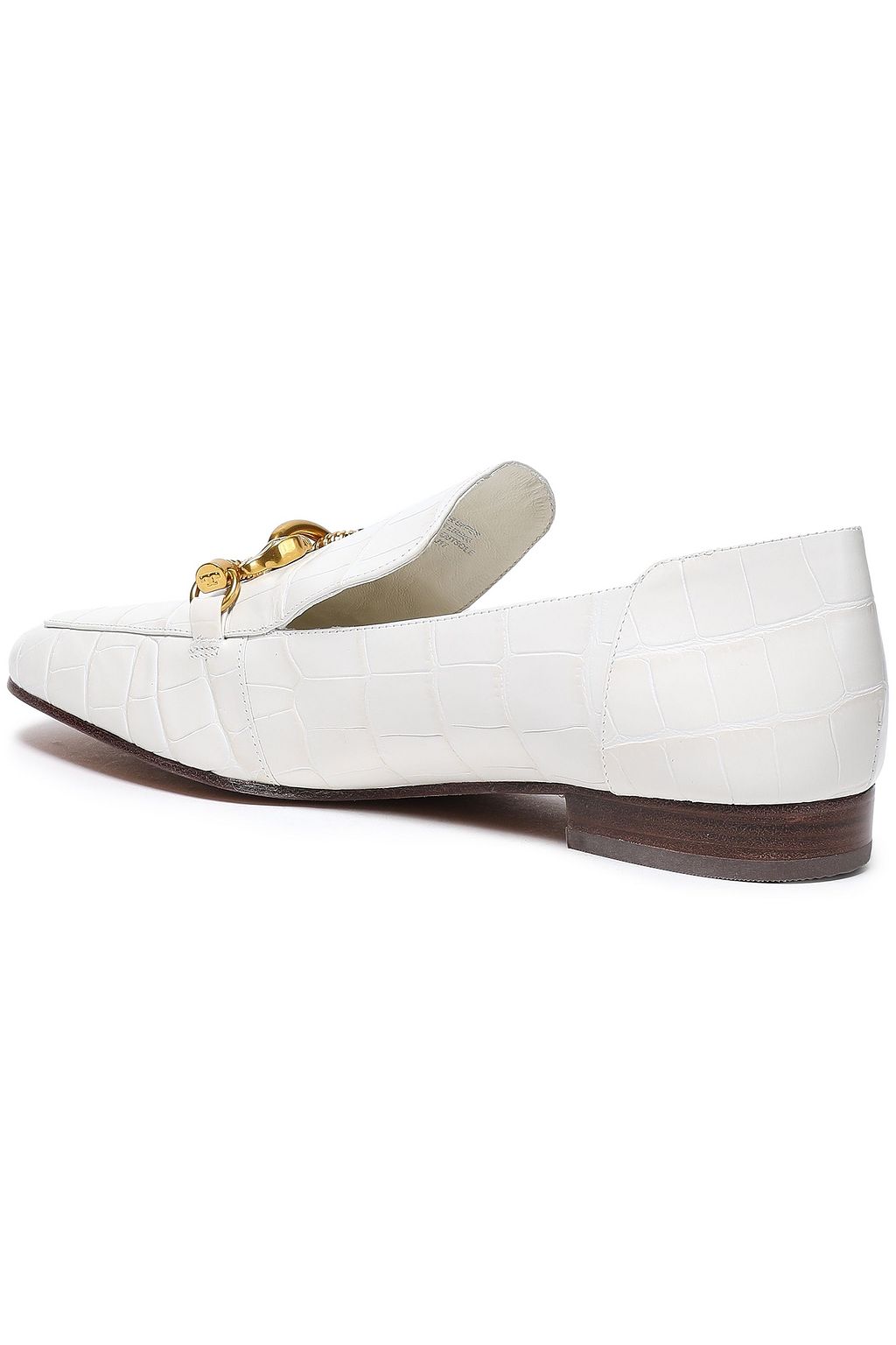 TORY BURCH 装飾付き クロコ風レザー ローファー