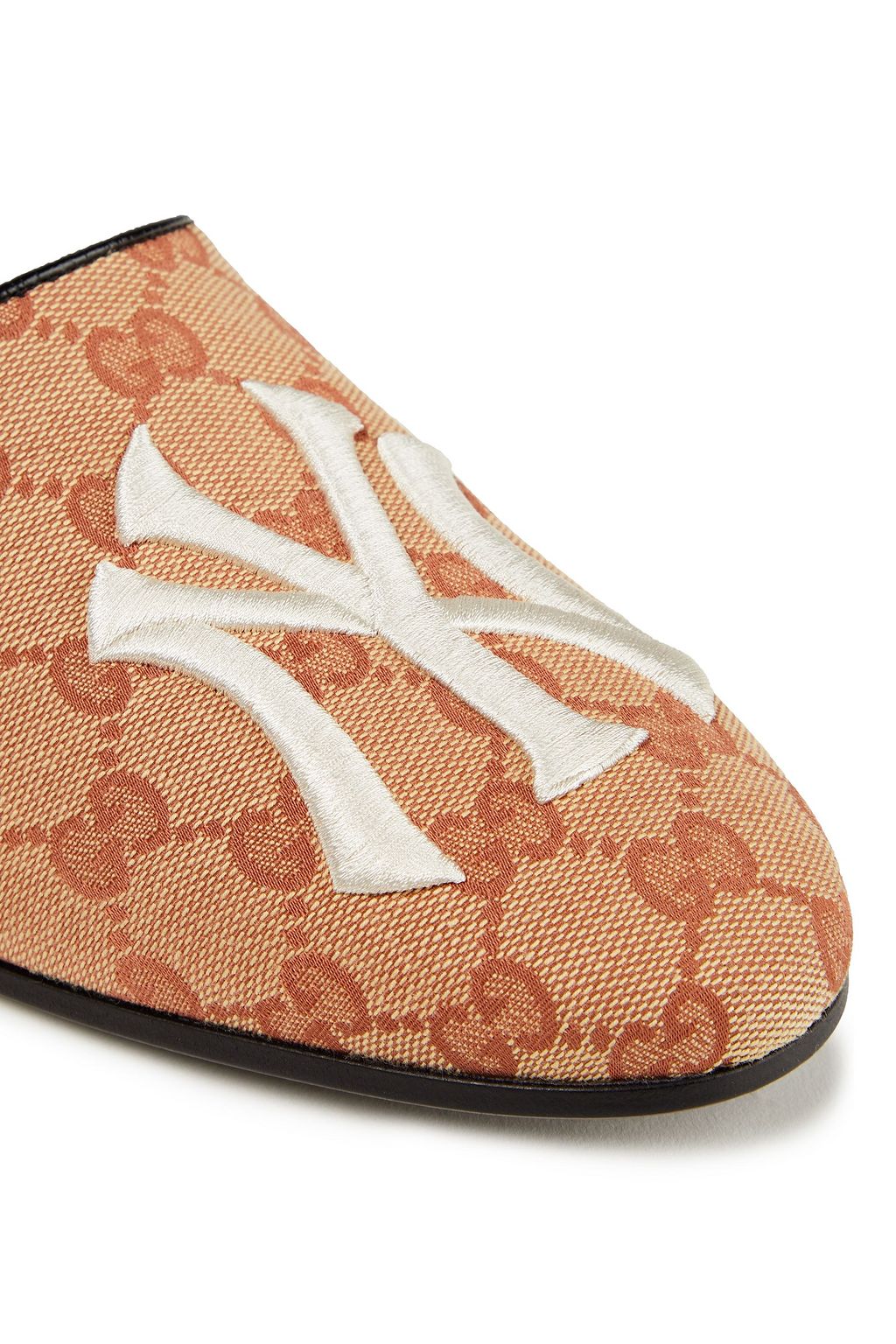 GUCCI + New York Yankees Slippers aus Logo-Jacquard mit Stickereien