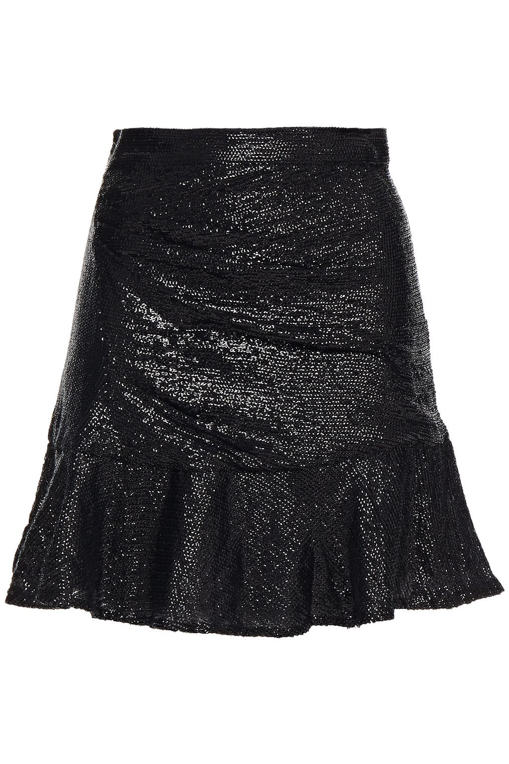 IRO Nako fluted sequined crepe de chine mini skirt | THE OUTNET