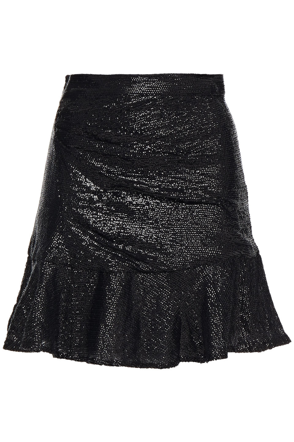 Nako fluted sequined crepe de chine mini skirt