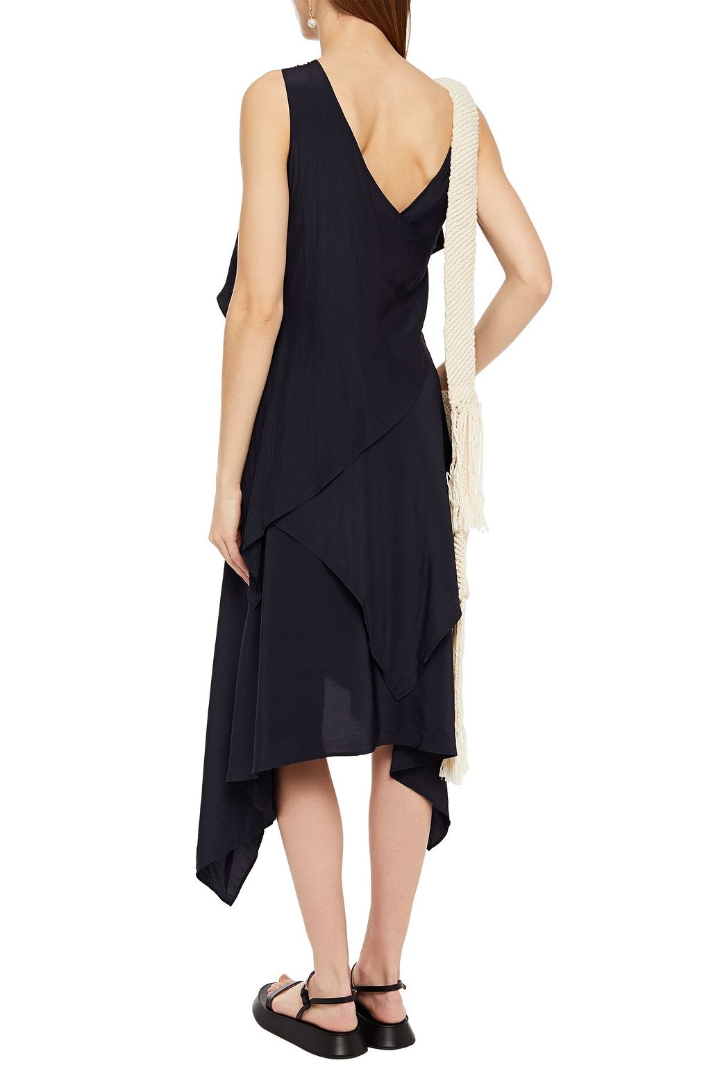 JW ANDERSON Asymmetric layered satin midi dress