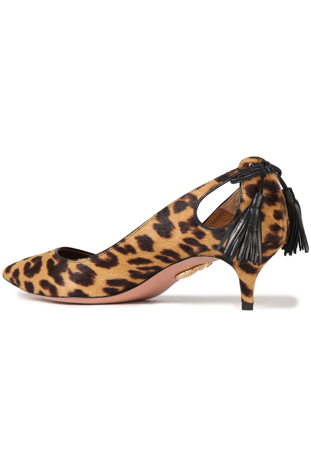 AQUAZZURA Forever Marilyn 45 leopard-print calf hair pumps