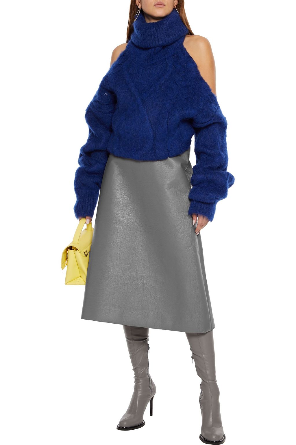 BALENCIAGA Faux leather midi skirt