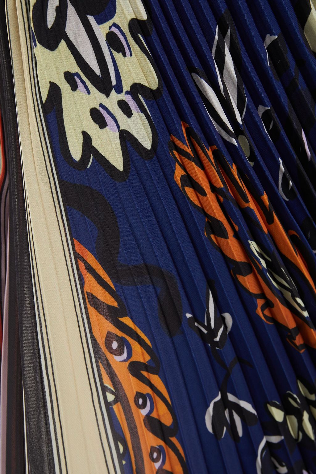 PAUL SMITH Printed plissé crepe de chine skirt