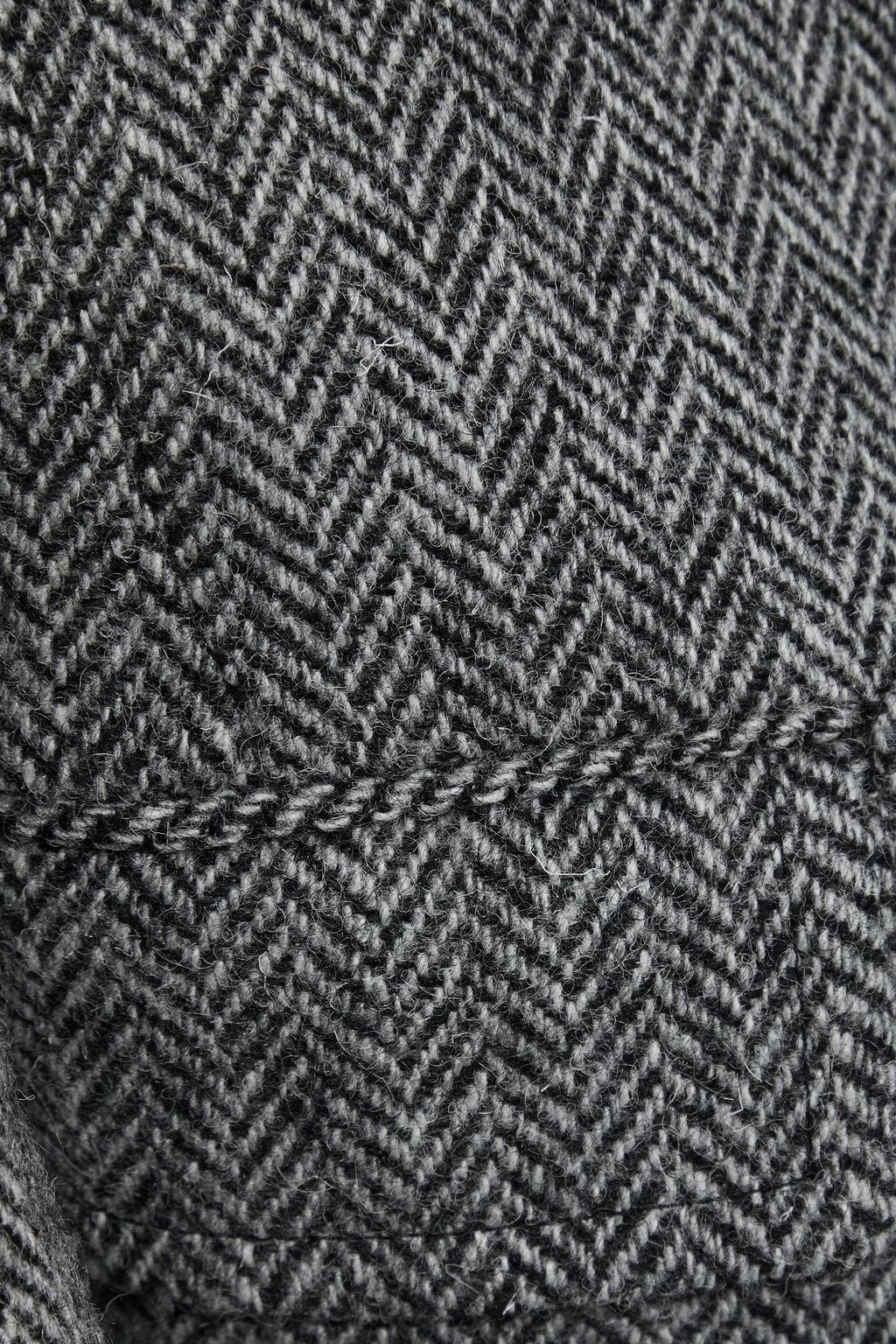 SAINT LAURENT Double-breasted herringbone wool coat