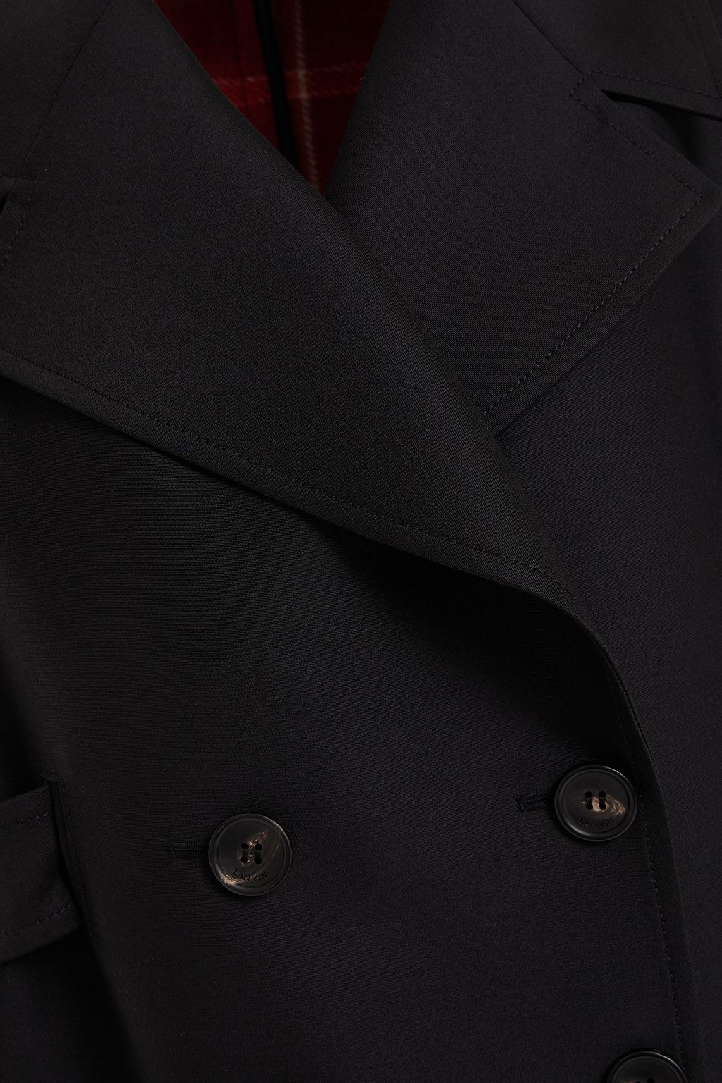 LANVIN Doppelreihiger Mantel aus Filz aus einer Woll-Seidenmischung