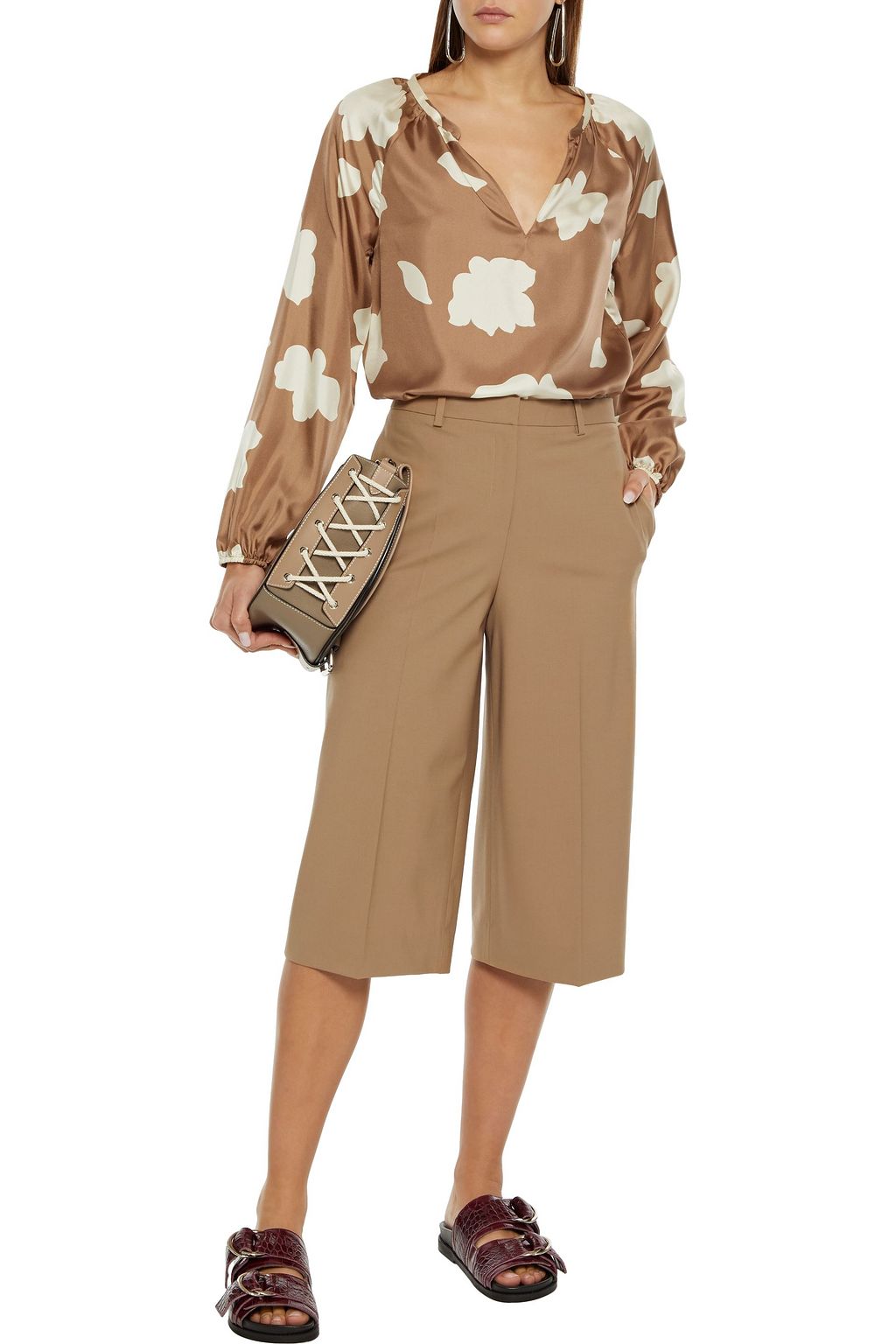 THEORY Wool-blend culottes