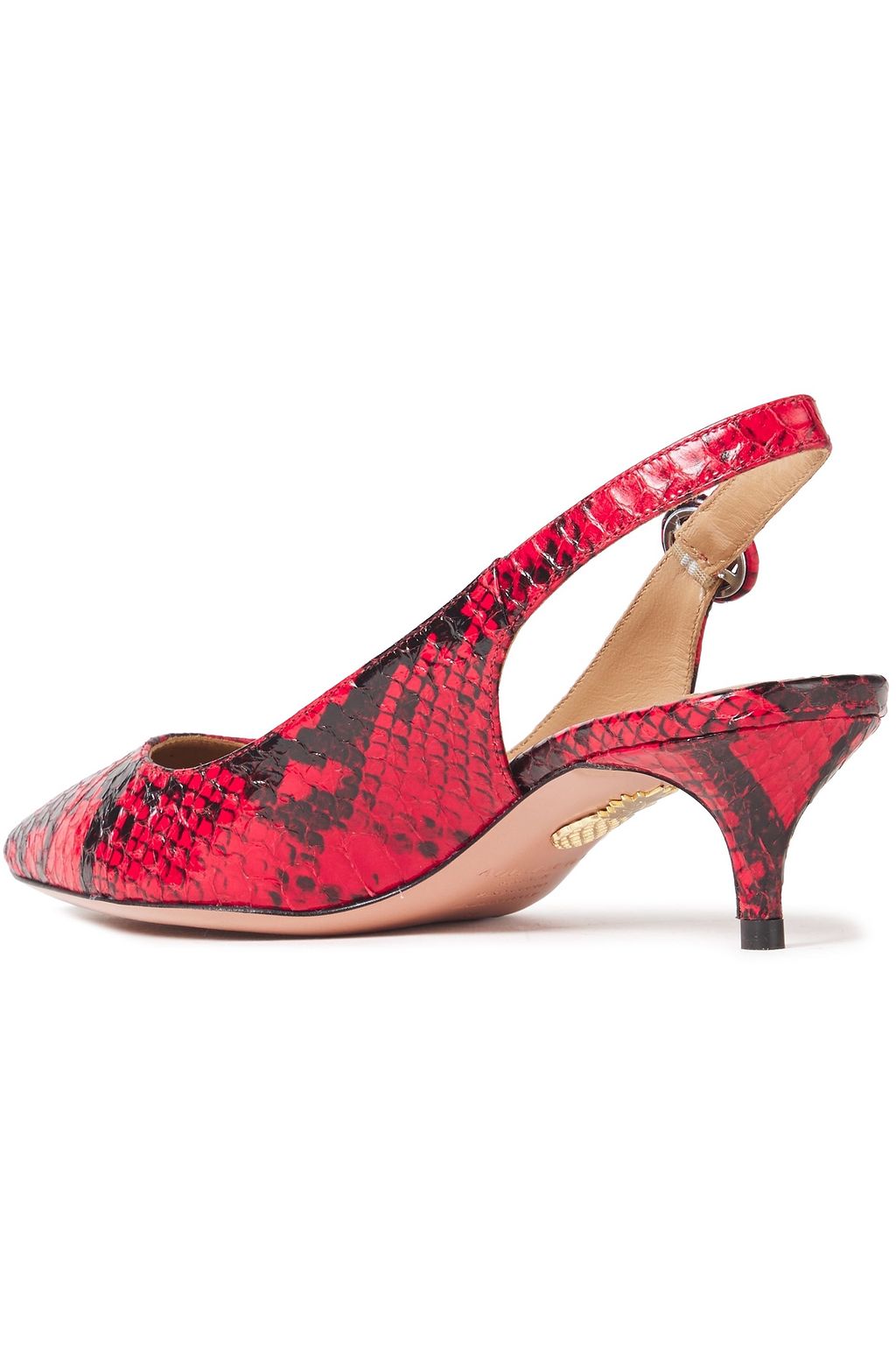 AQUAZZURA Pure Sling 105 elaphe slingback pumps