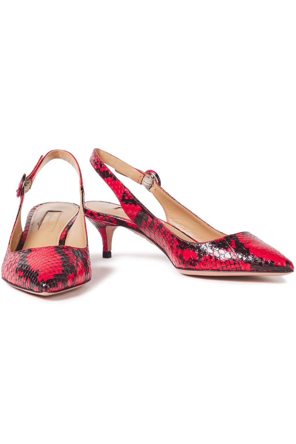 AQUAZZURA Pure Sling 105 elaphe slingback pumps