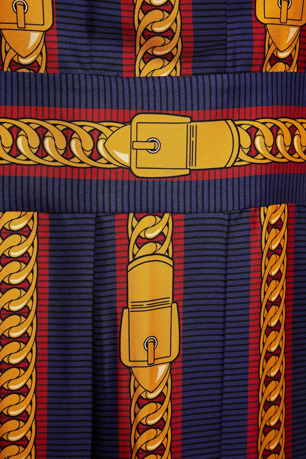 GUCCI Bedrucktes Kleid aus glänzendem Seiden-Twill mit Schluppe