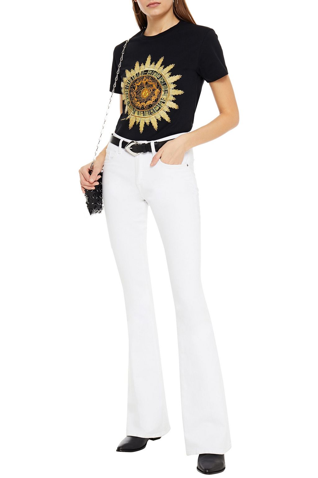 RABANNE Printed cotton-jersey T-shirt