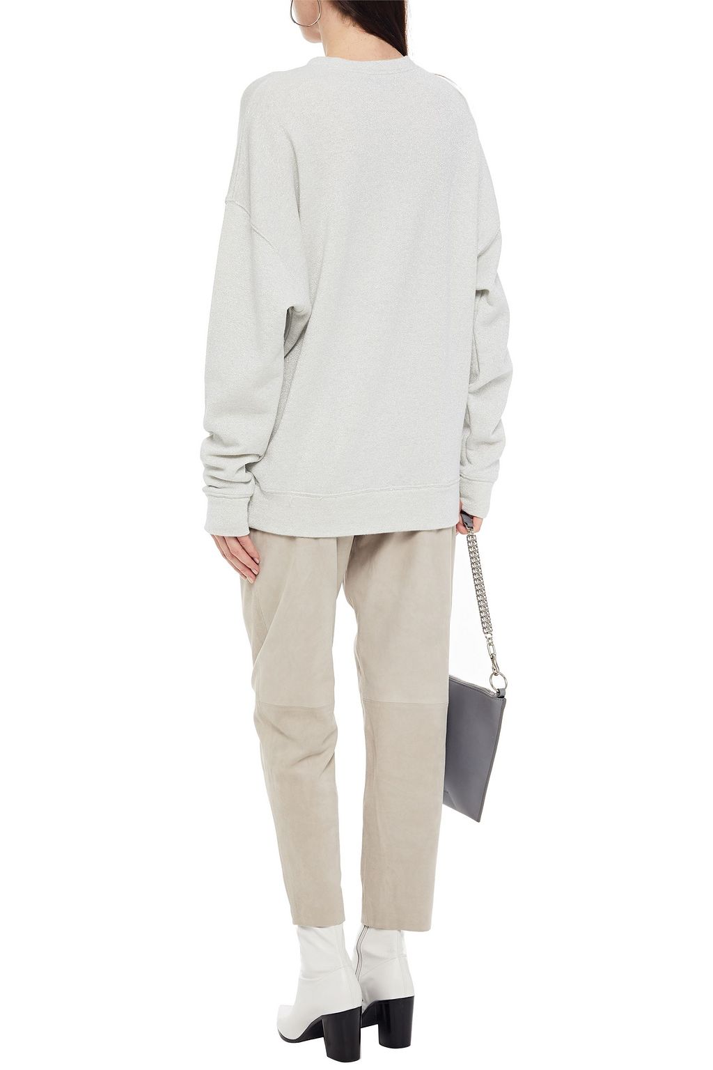 IRO Regent metallic French cotton-blend terry sweatshirt