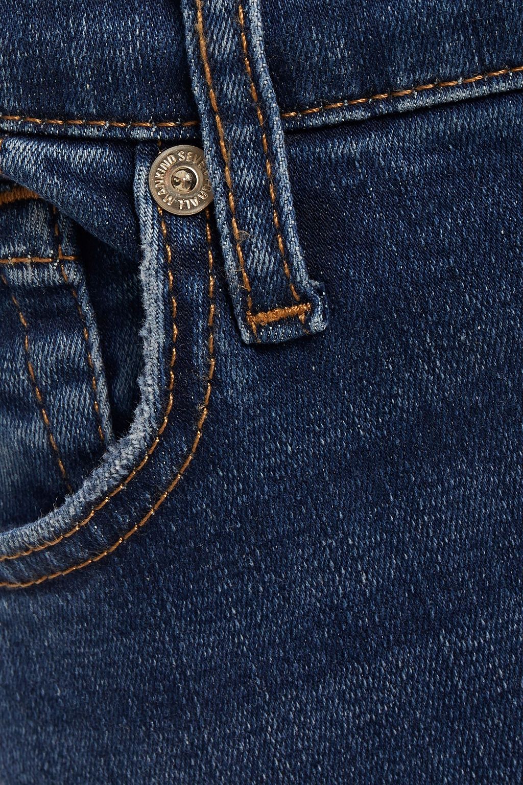7 FOR ALL MANKIND Distressed mid-rise slim-leg jeans