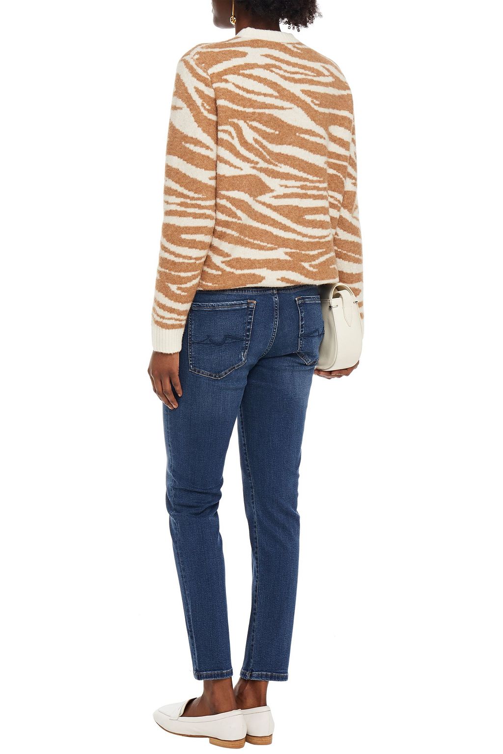 7 FOR ALL MANKIND Distressed mid-rise slim-leg jeans