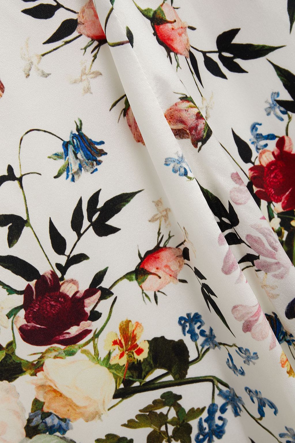 ERDEM Vesper floral-print silk-satin skirt