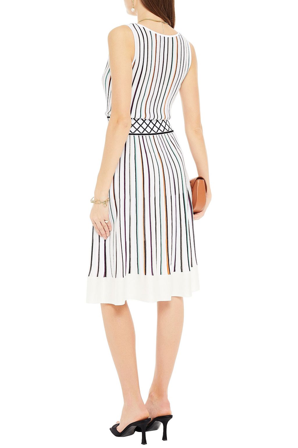 MISSONI Striped crochet-knit dress