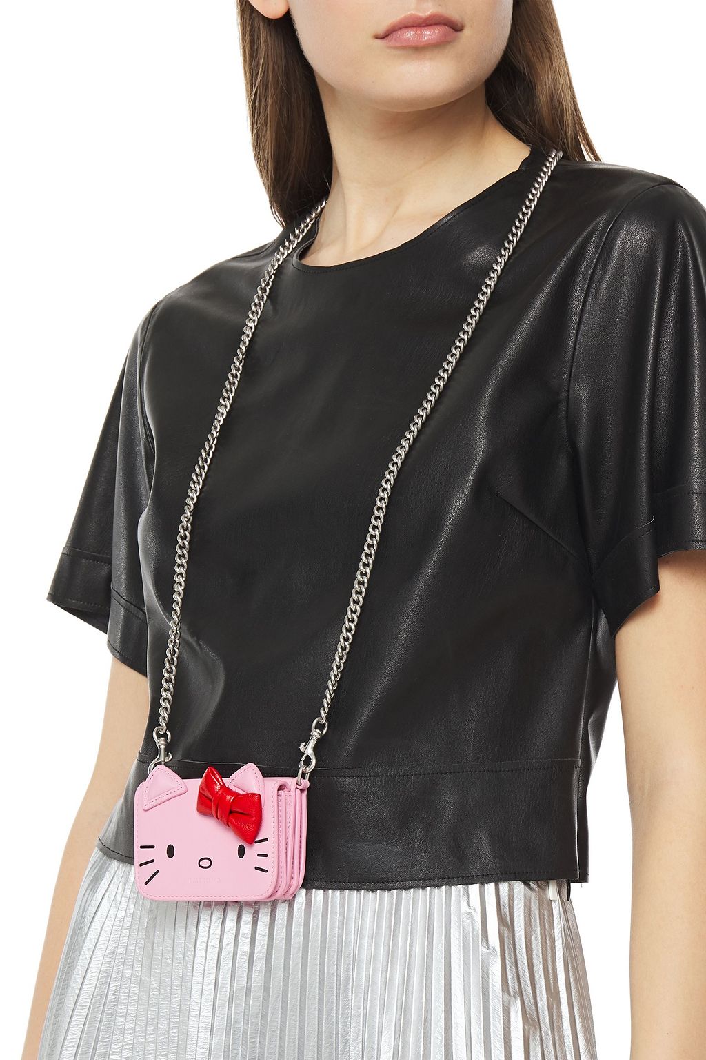 BALENCIAGA Kitty mini bow-embellished leather wallet