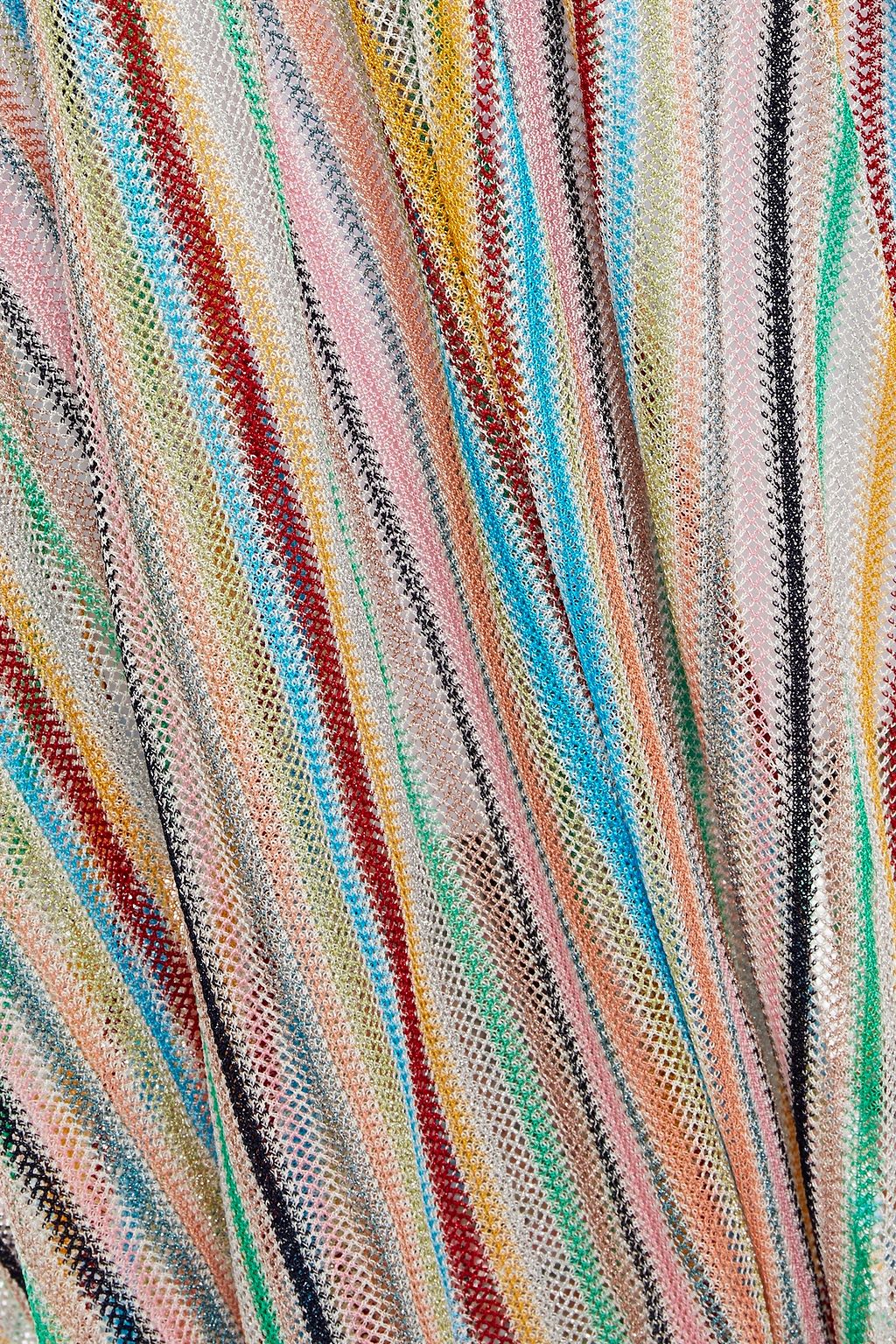 MISSONI MARE Mare Riga tie-front striped crochet-knit kaftan
