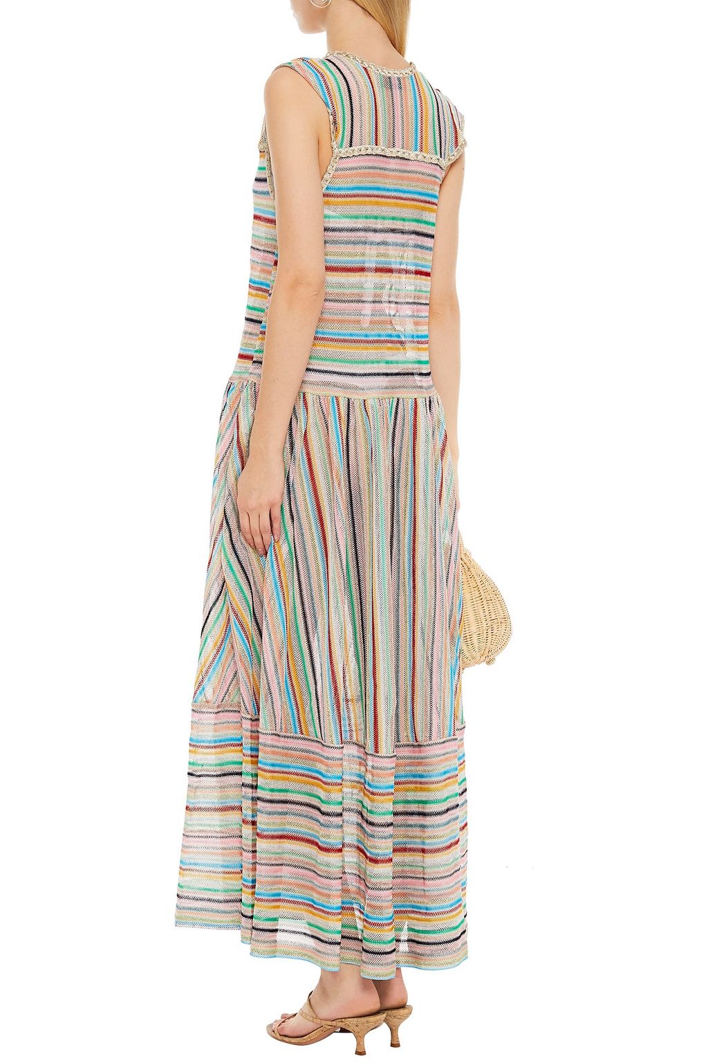 MISSONI MARE Mare Riga tie-front striped crochet-knit kaftan