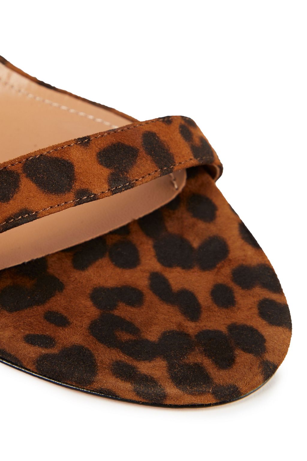 AQUAZZURA Fringed leopard-print suede sandals