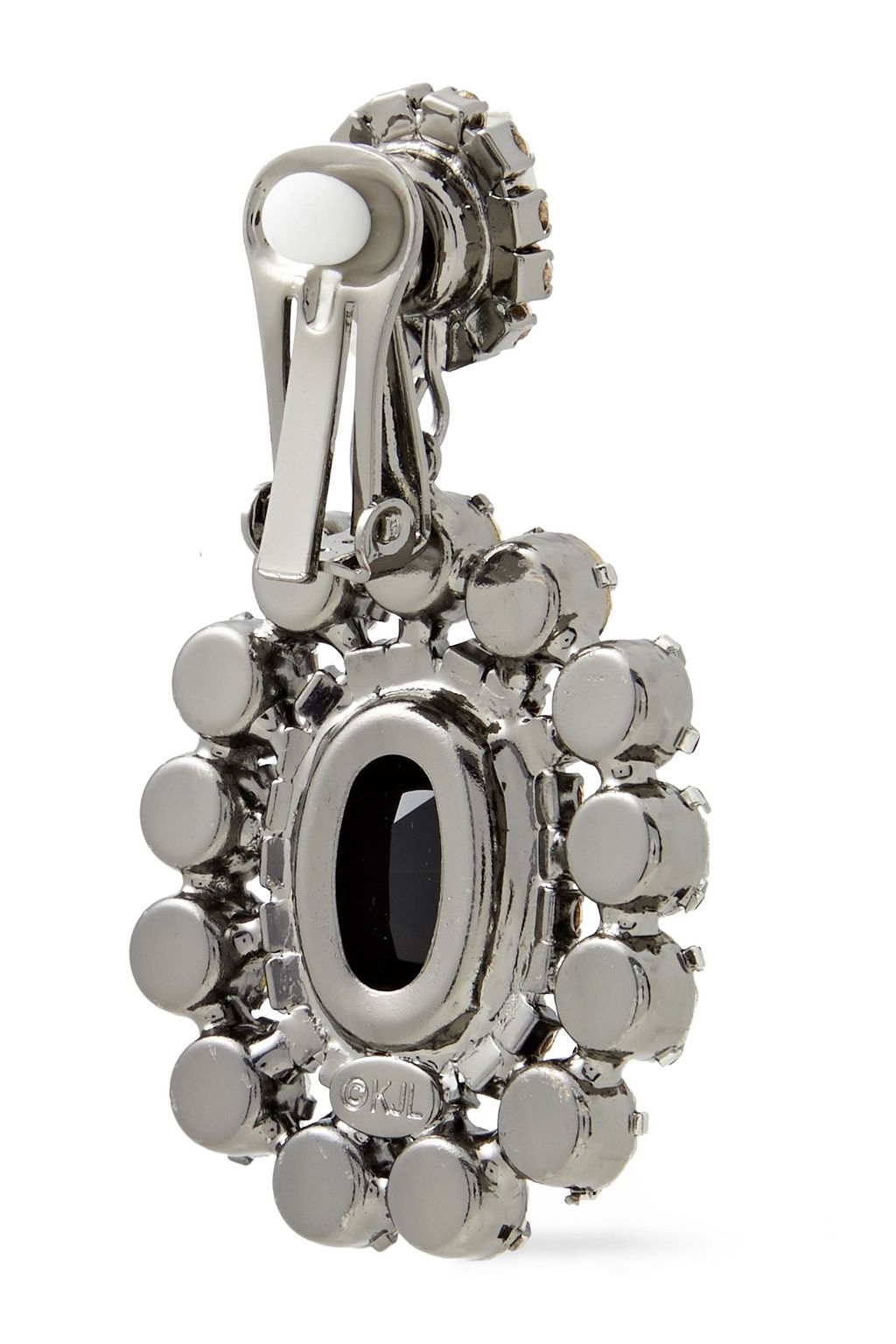 KENNETH JAY LANE Silver-tone crystal clip earrings