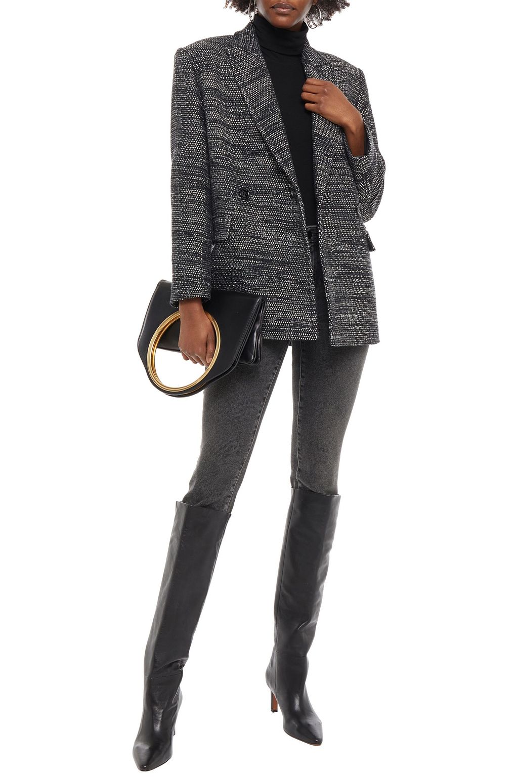 IRO Shakila double-breasted metallic tweed jacket