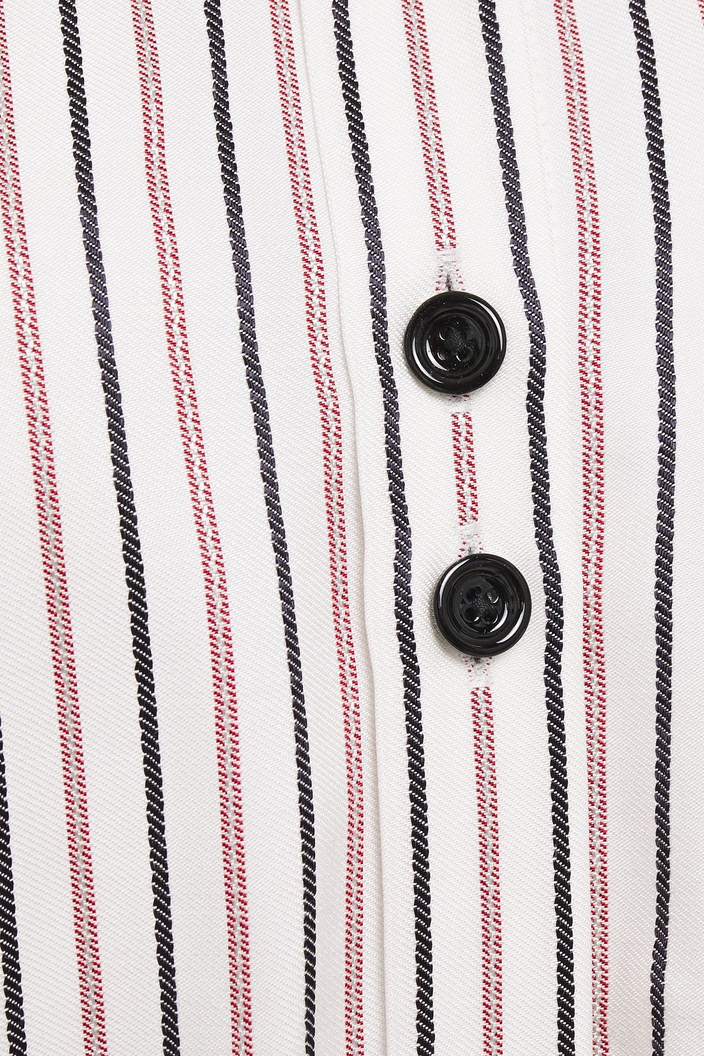 MAJE Gosgrain-trimmed striped twill shirt dress