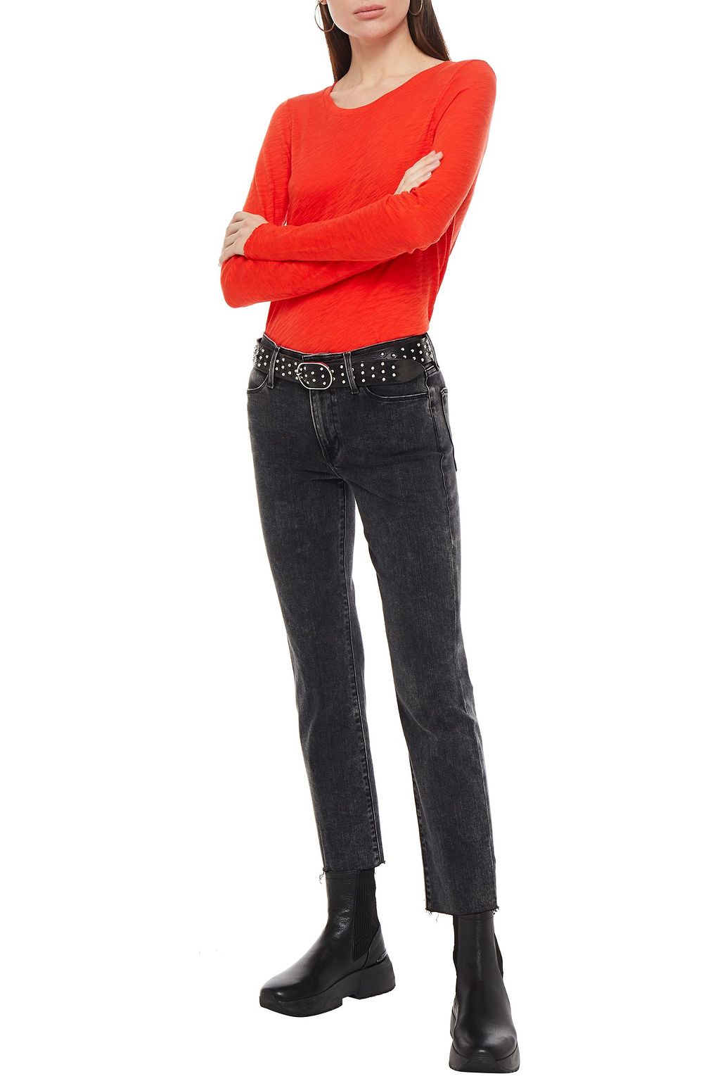 ATM ANTHONY THOMAS MELILLO Distressed slub cotton-jersey top