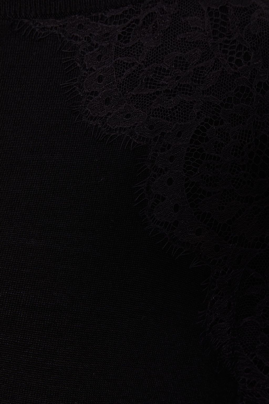 VALENTINO GARAVANI Lace-trimmed wool sweater