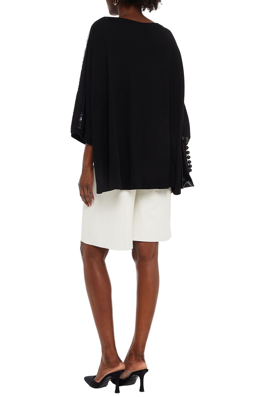 VALENTINO GARAVANI Lace-trimmed wool sweater