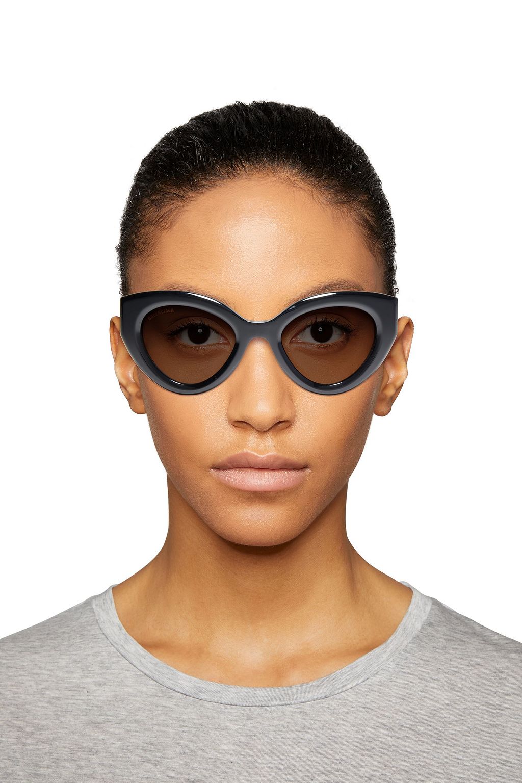 BALENCIAGA Cat-eye tortoiseshell-print acetate sunglasses