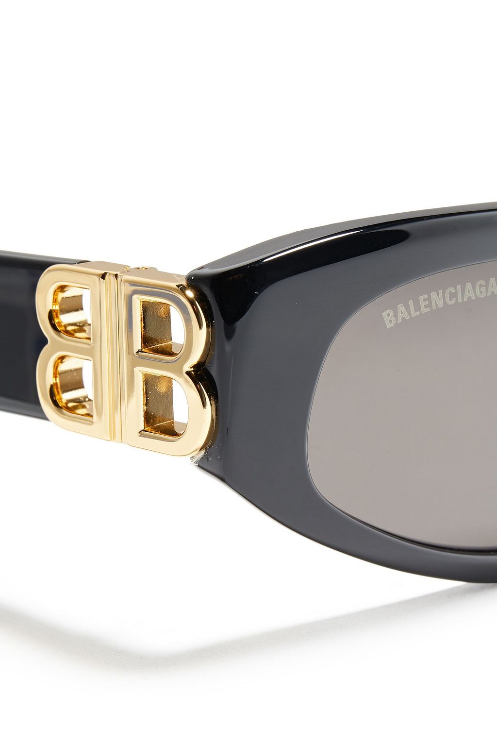 BALENCIAGA D-frame acetate and gold-tone sunglasses