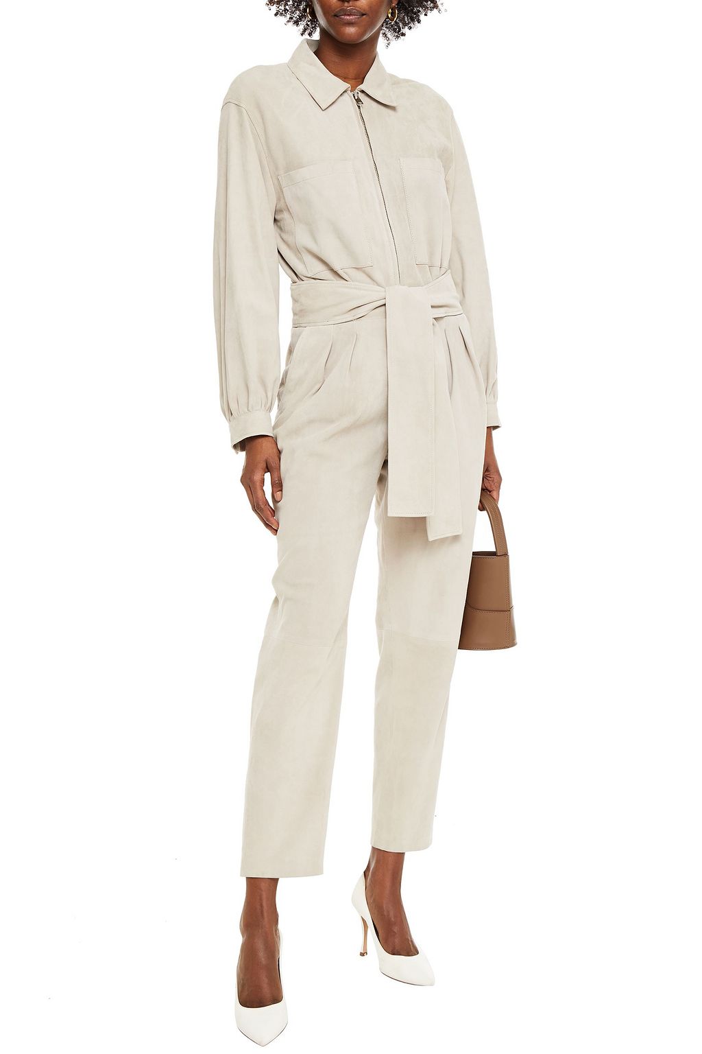 IRO Belted suede jumpsuit