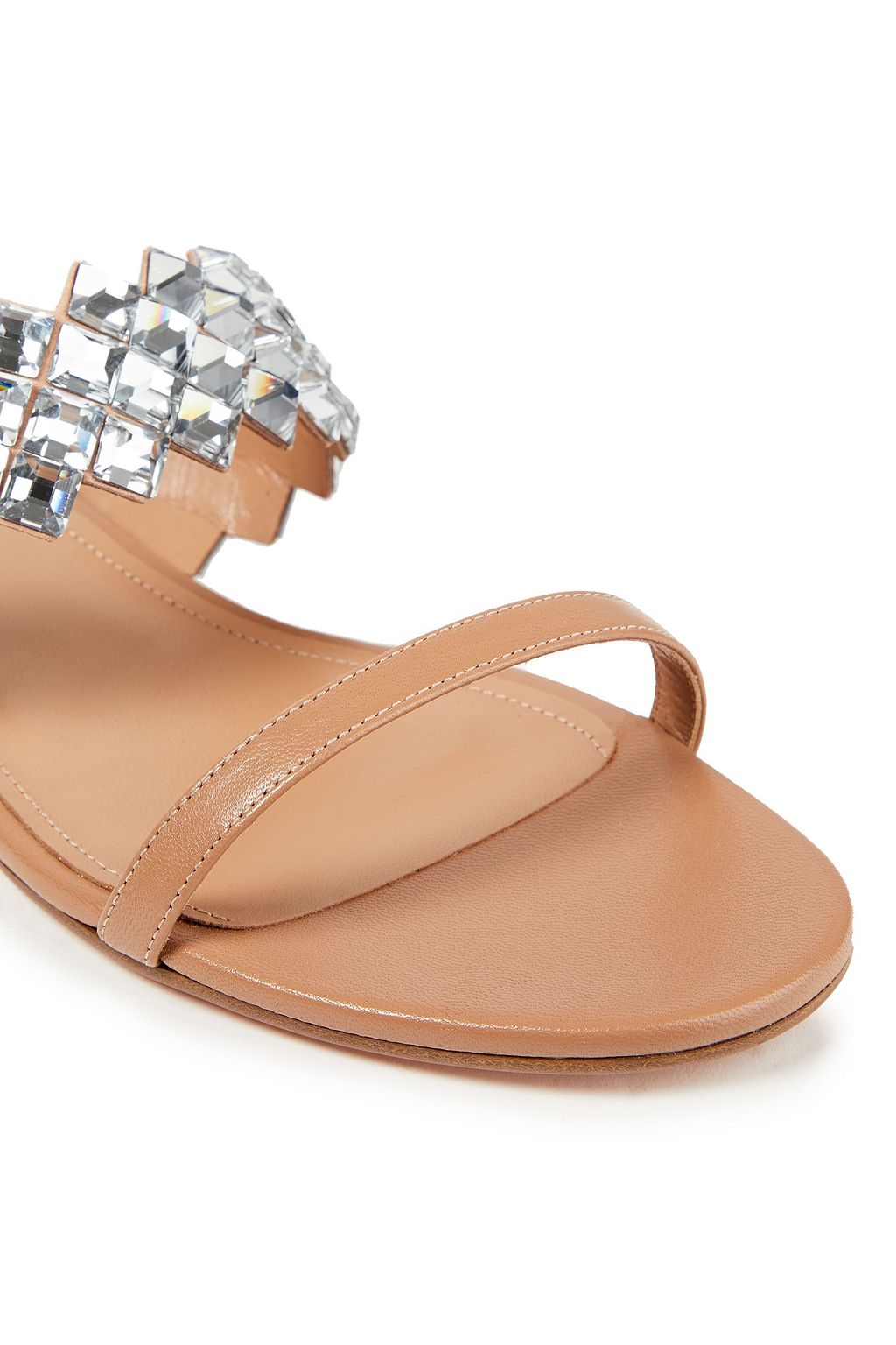 AQUAZZURA Crystal-embellished leather sandals