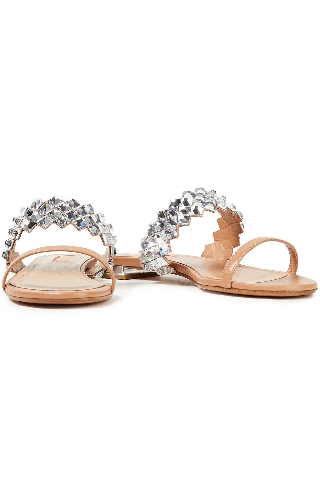 AQUAZZURA Crystal-embellished leather sandals