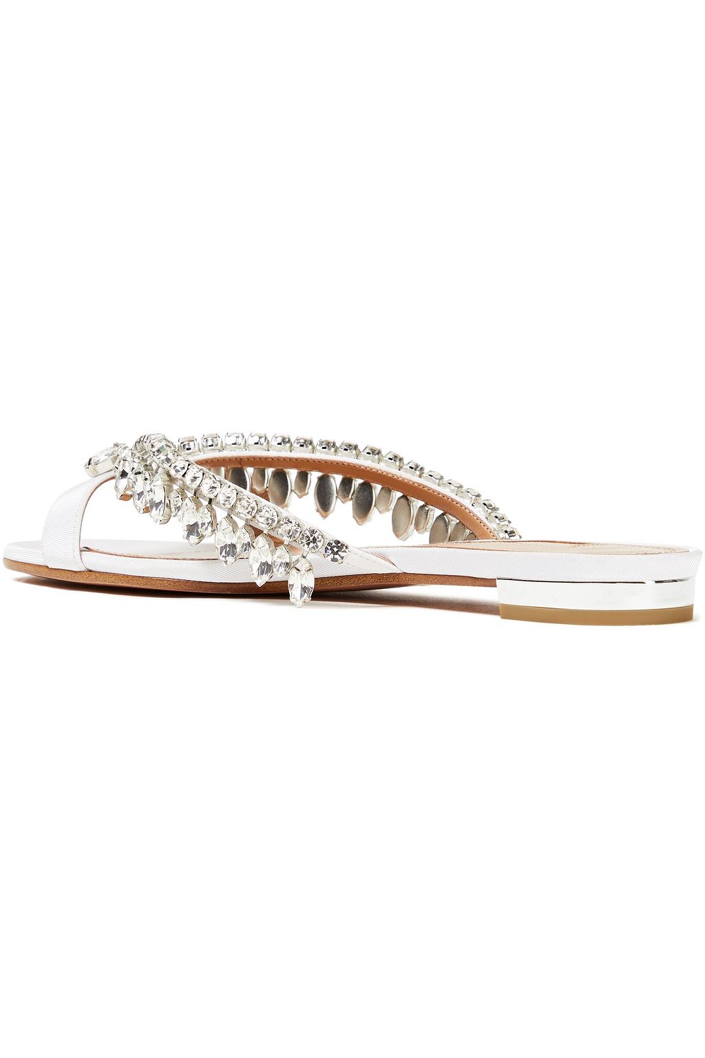 AQUAZZURA Crystal-embellished satin-twill sandals