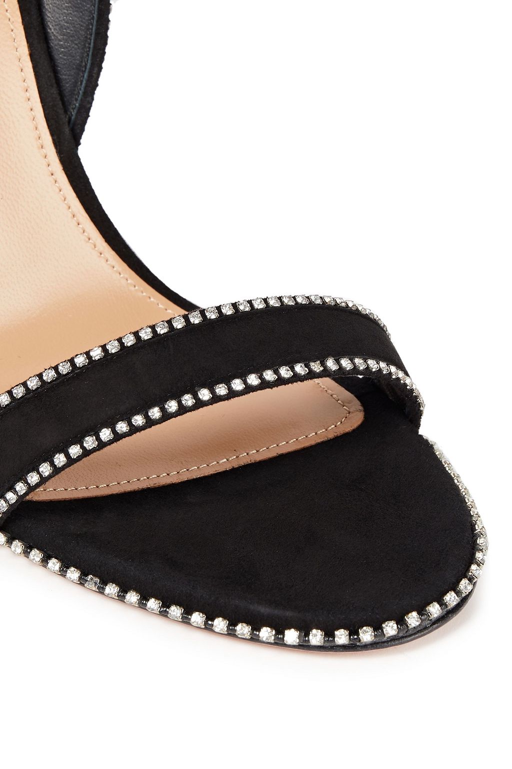 AQUAZZURA Crystal-embellished suede sandals