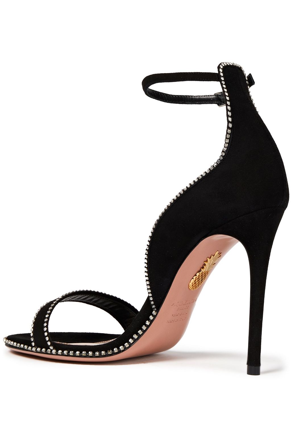 AQUAZZURA Crystal-embellished suede sandals