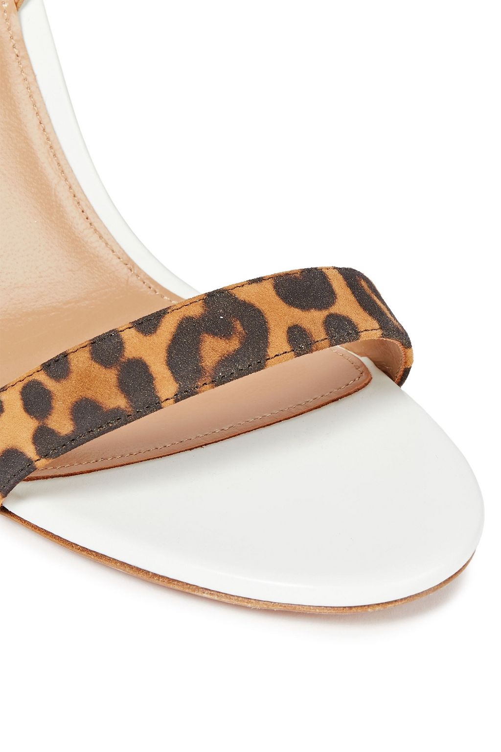 AQUAZZURA So Nude 85 leopard-print suede and leather slingback sandals