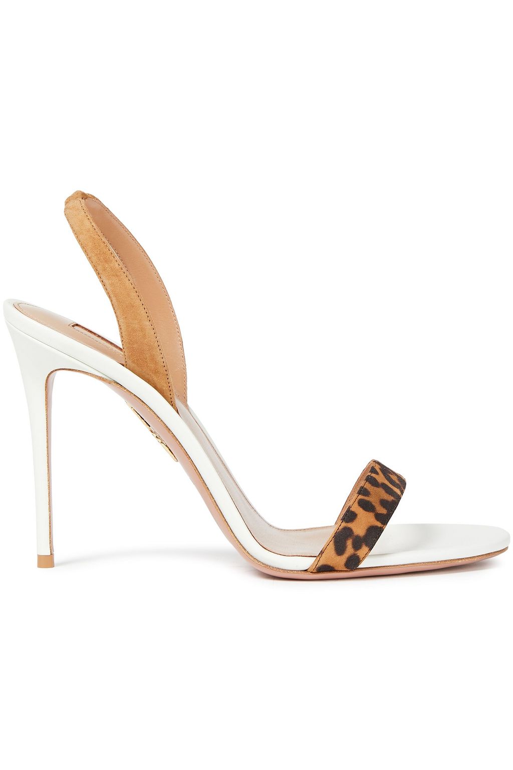 AQUAZZURA So Nude 85 leopard-print suede and leather slingback sandals
