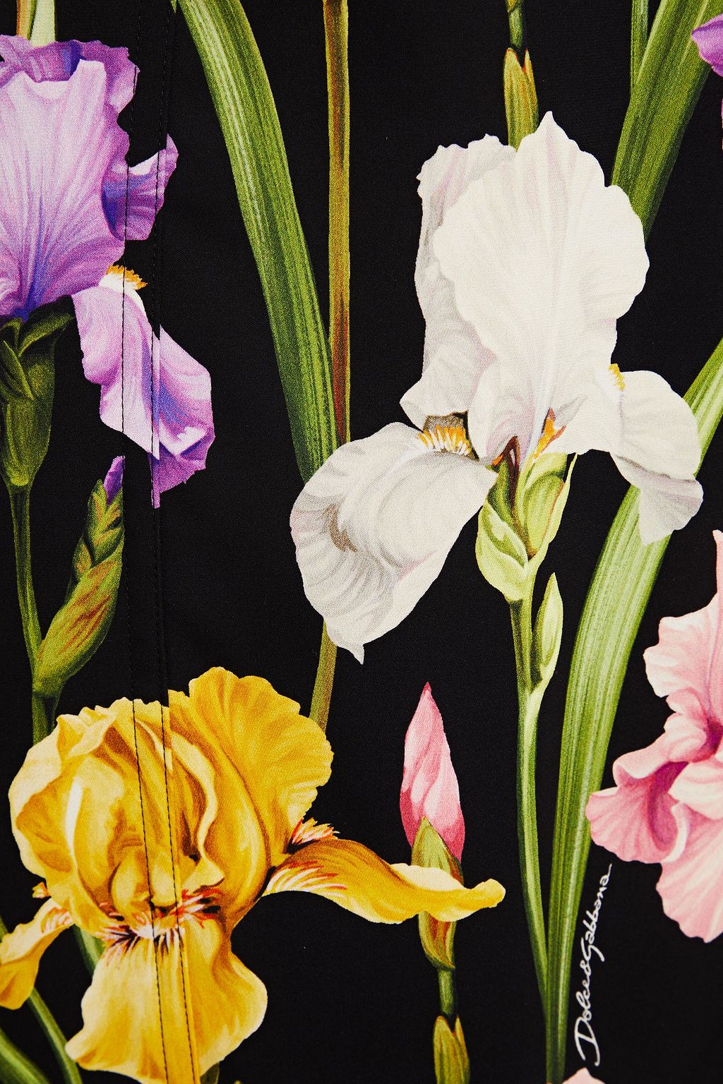 DOLCE&GABBANA Floral-print silk-blend crepe and ponte dress