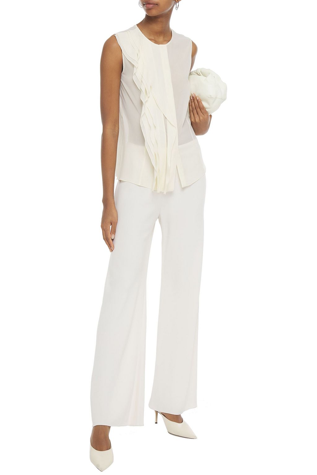 LANVIN Ruffled silk-blend top