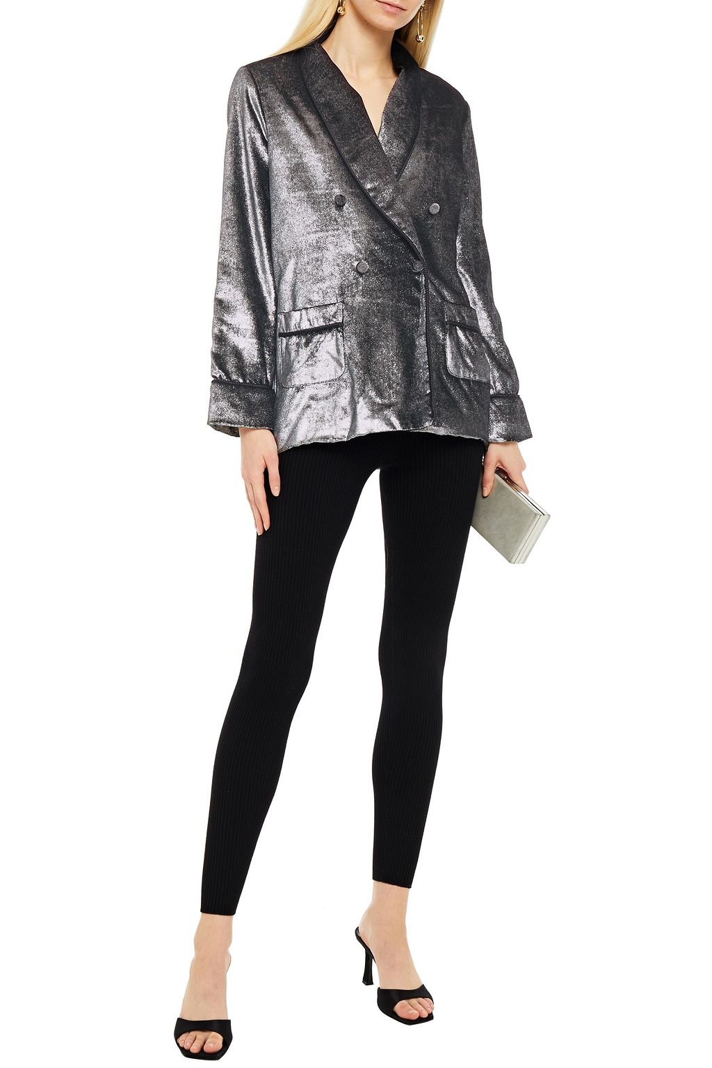F.R.S. FOR RESTLESS SLEEPERS Ate II double-breasted metallic velvet blazer