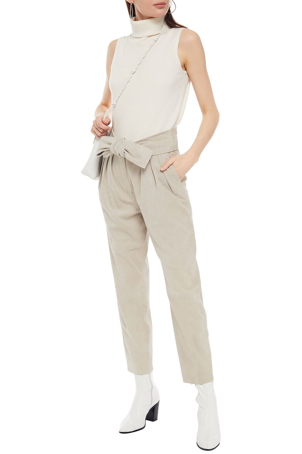 IRO Bielka pleated suede tapered pants