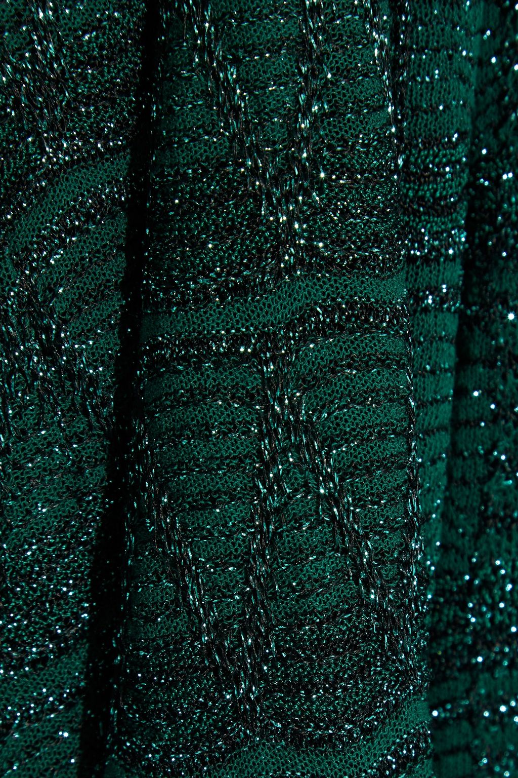 M MISSONI Scalloped metallic crochet-knit maxi wrap dress