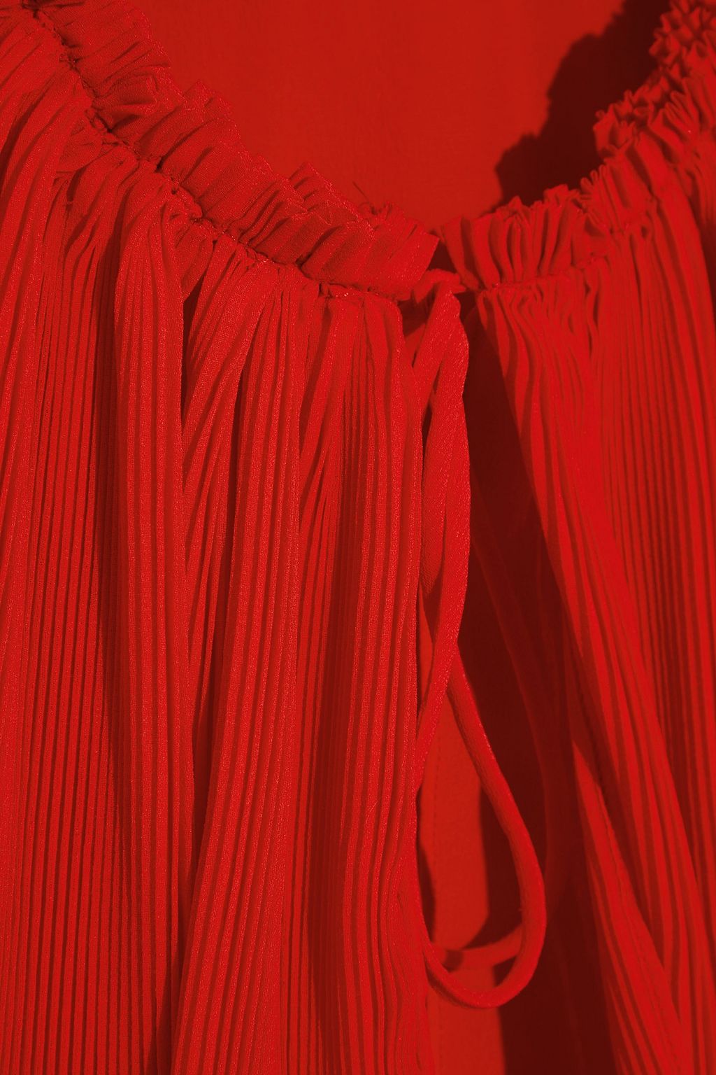 STELLA MCCARTNEY Layered pleated organza and crepe de chine blouse