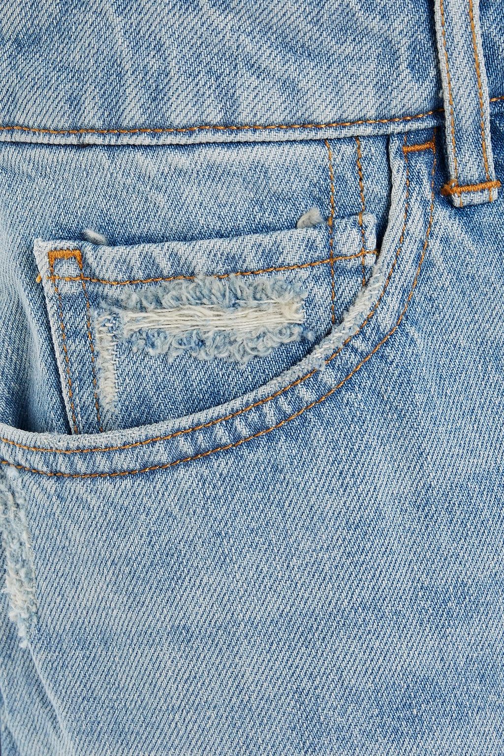 3X1 NYC Distressed denim mini skirt